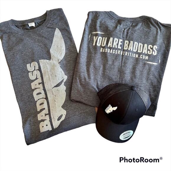 NWOT lot of 02 T-Shirts + Hat by Baddass Size XL - Picture 1 of 9